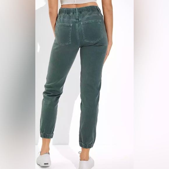 American Eagle Stretch Tomgirl Utility Jogger Teal Size 2 Short - Picture 4 of 10